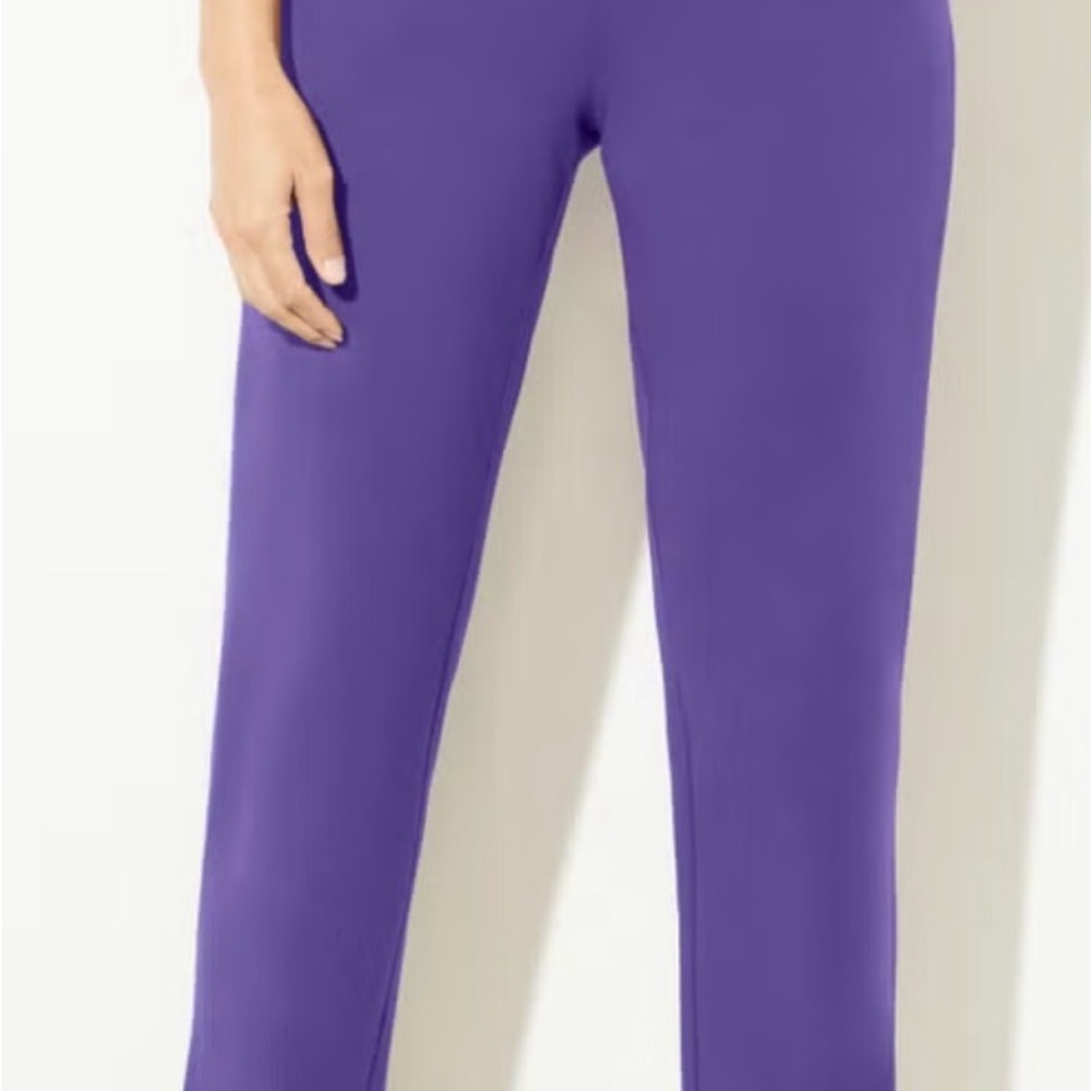 Catherines Petite Vibrant Purple Straight Leg Pants